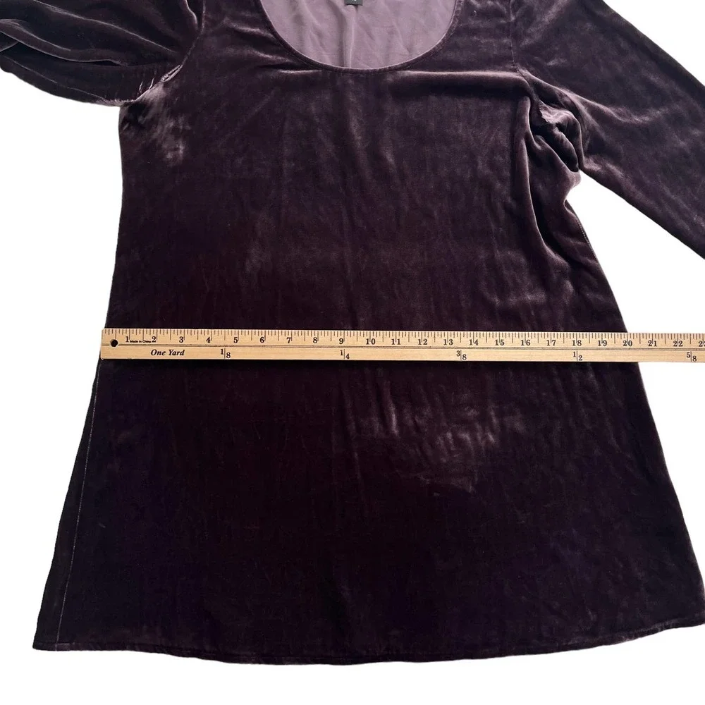 Eileen Fisher Scoop Neck Velvet Long Sleeve Tunic Top Women Size S-XS - Picture 10 of 16